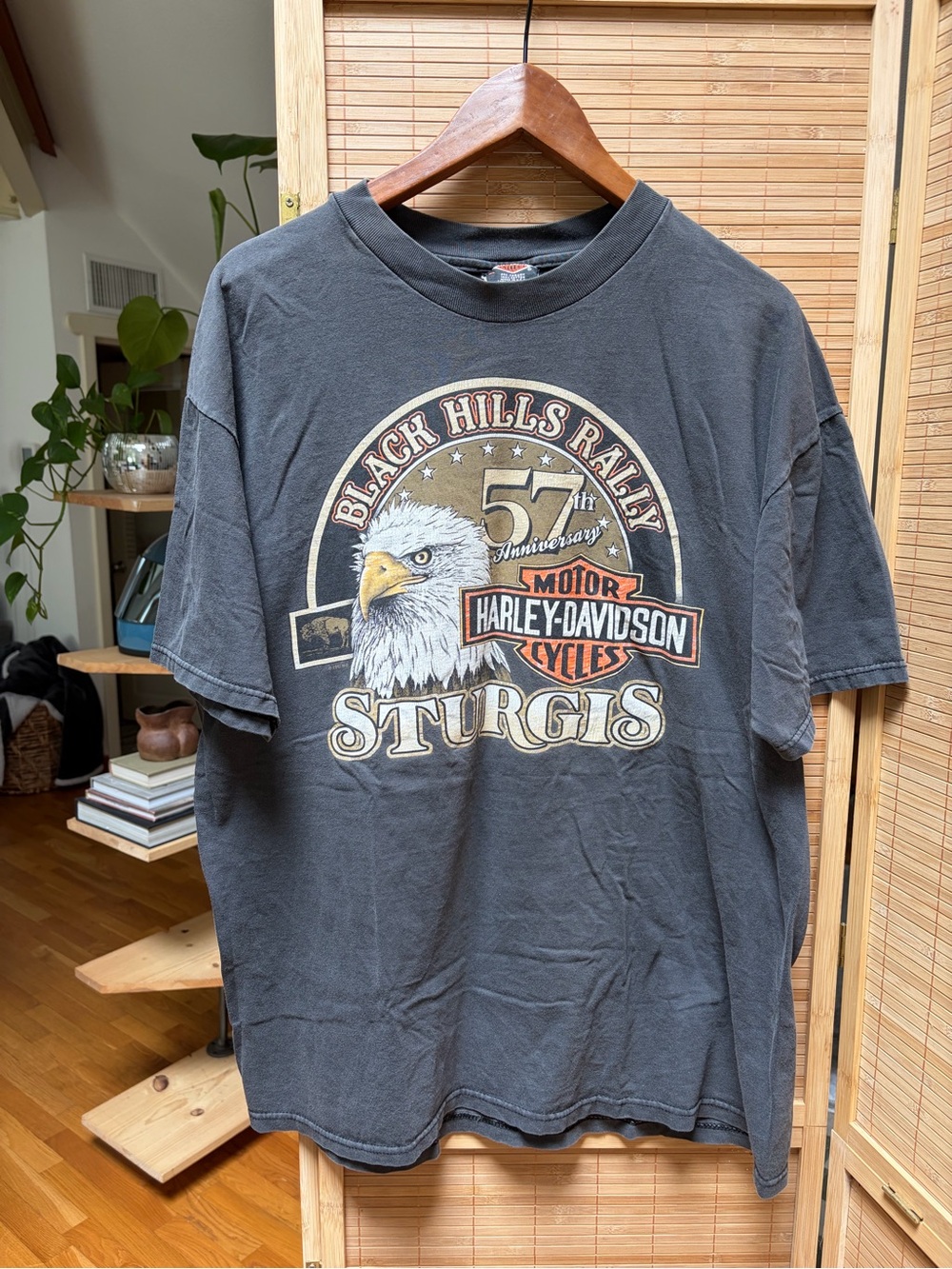 Harley-Davidson Distressed Black Eagle Sturgis 57th Rally Graphic Tee 1997
